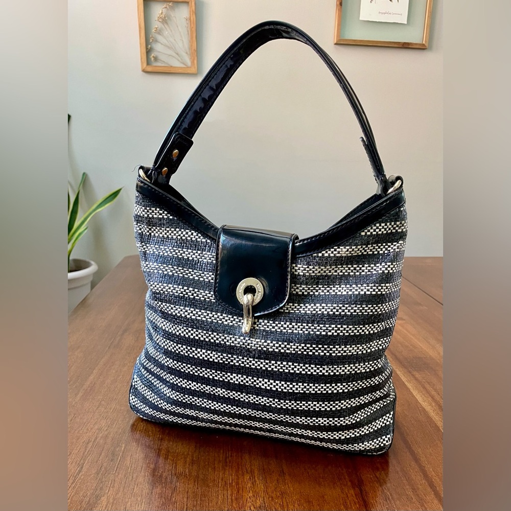 Vintage Kate Spade Y2K Striped Hobo Shoulder Bag